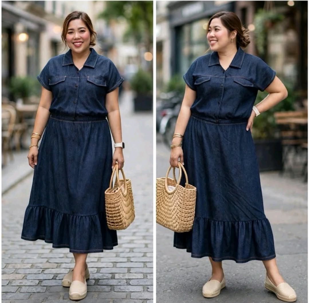 BUTTON DOWN BLOUSE AND MAXI SKIRT (BUY 1 TAKE 1)
