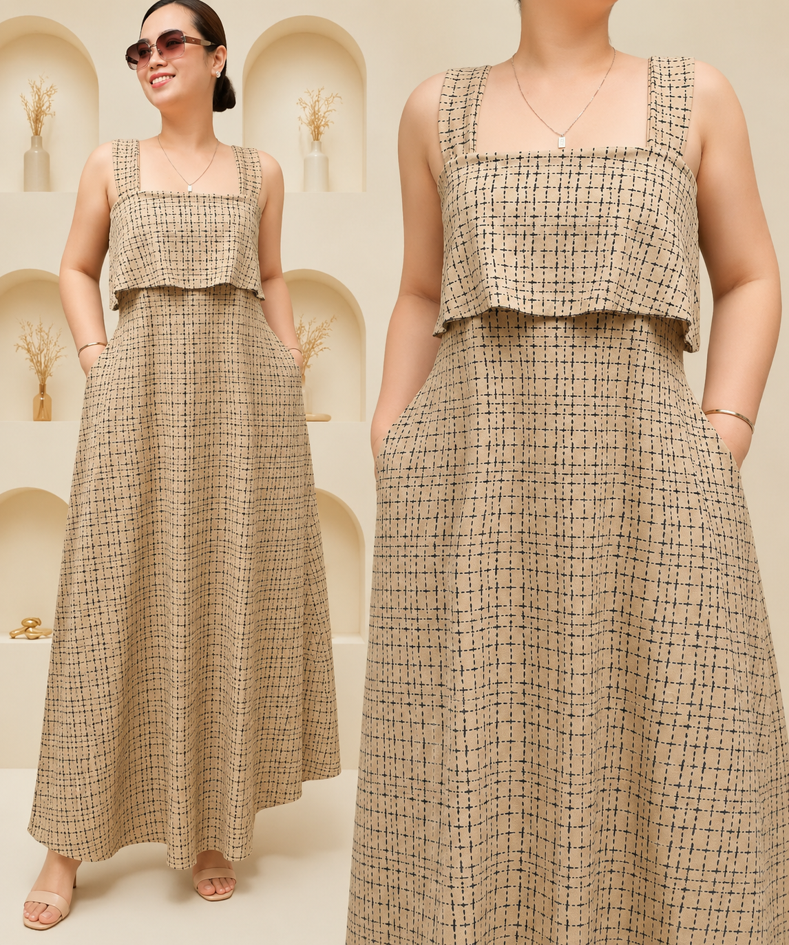 SOFT CREPE MAXI DRESS ( BUY 1 TAKE 1 )