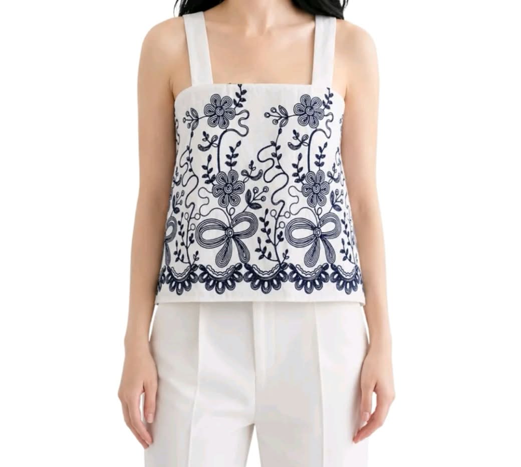 EMBROIDED SQUARE NECK TOP (BUY 1 TAKE 1)