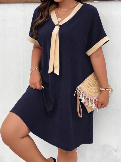 TWO TONE PLUS SIZE DRESS (BUY 1 TAKE 1)