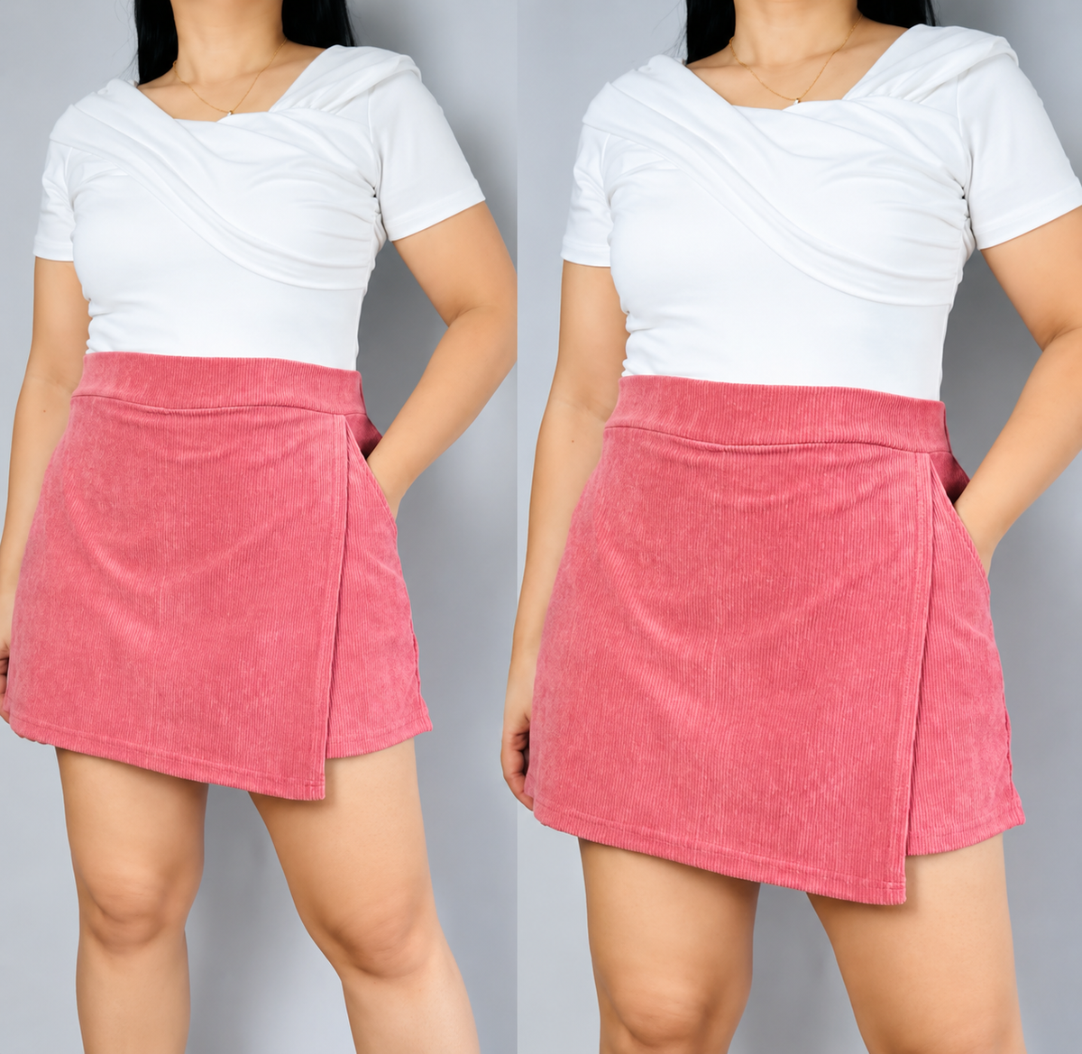 CORDUROY PLUS SIZE SKORT ( BUY 1 TAKE 1 )