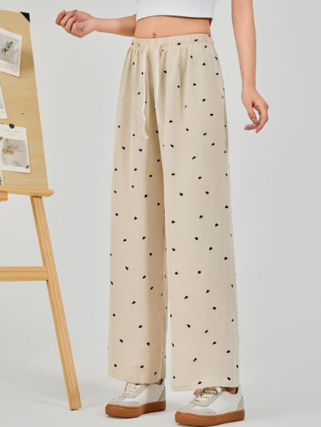 WOMENS HEART WIDE LEG PANTS ( BUY 1 TAKE 1 )
