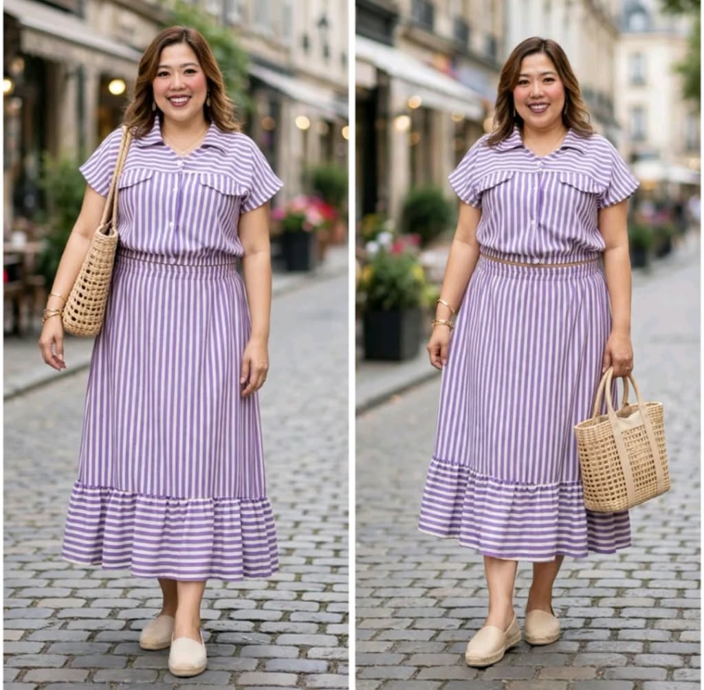 BUTTON DOWN BLOUSE AND MAXI SKIRT (BUY 1 TAKE 1)