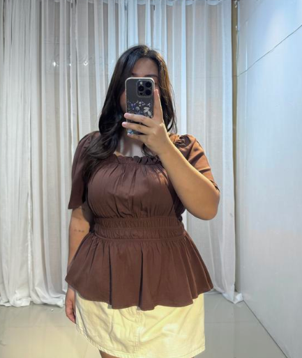 COTTON LINEN PEPLUM TOP (BUY 1 TAKE 1)