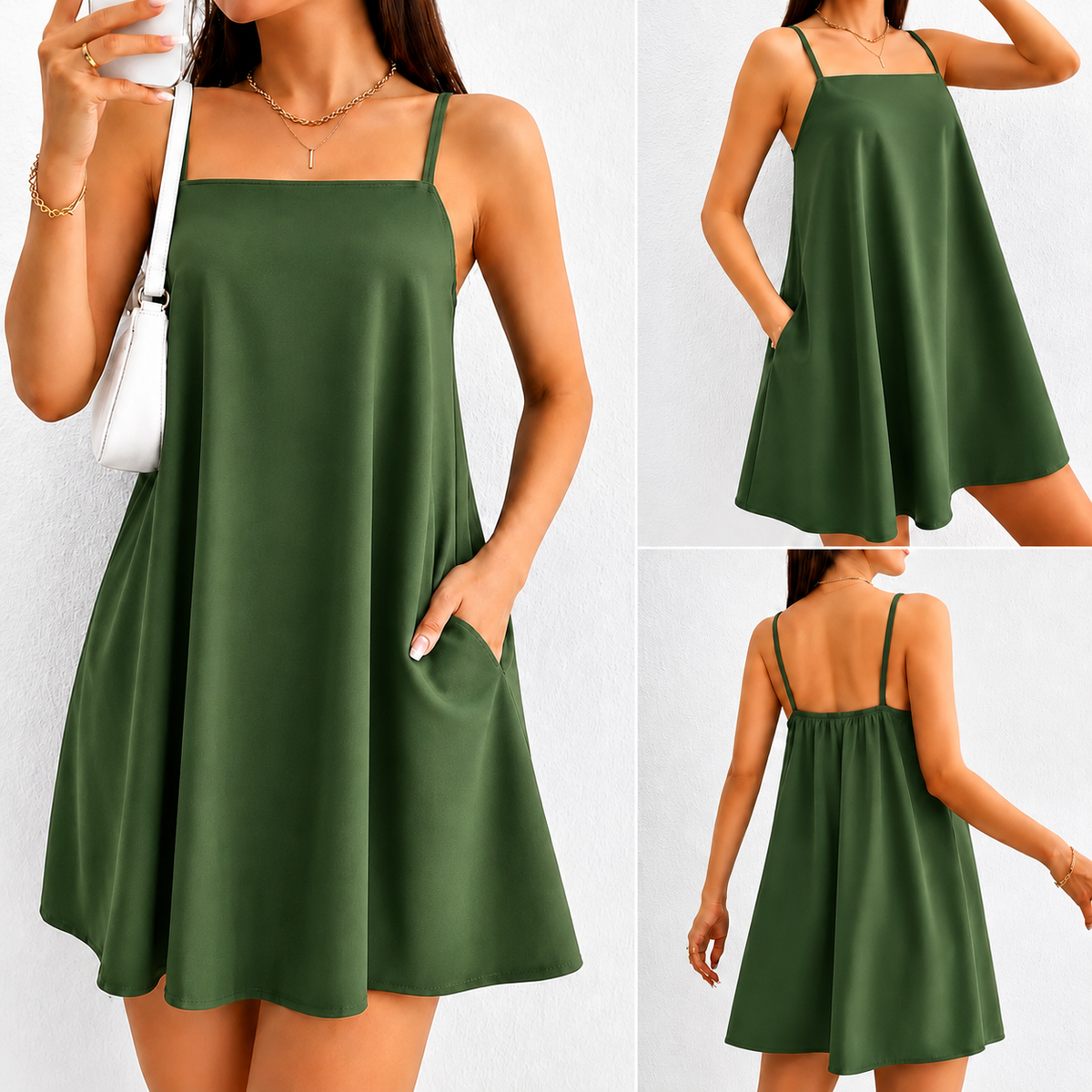 ELEGANT DRESS WITH POCKETS ( BUY 1 TAKE 1 )