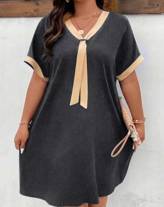 TWO TONE PLUS SIZE DRESS (BUY 1 TAKE 1)