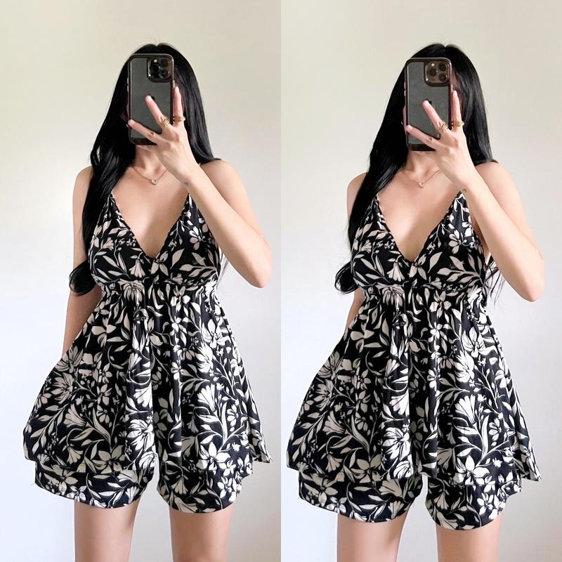 OLIVIA V-NECK TOP & SHORTS PADDED TERNO