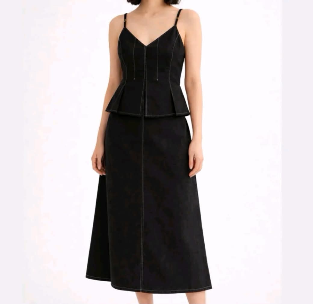 COTTON LINEN PEPLUM TERNO ( 70% OFF )