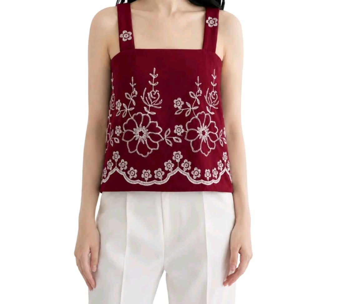 EMBROIDED SQUARE NECK TOP (BUY 1 TAKE 1)
