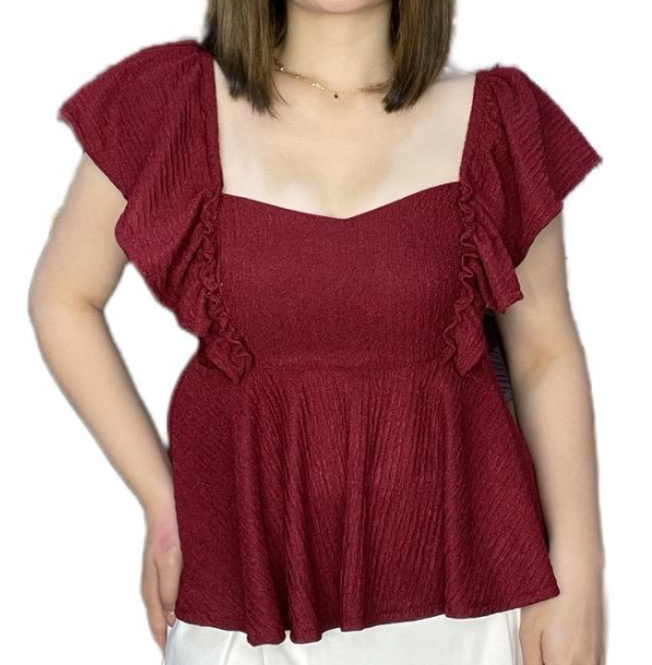 PEPLUM RUFFLE BLOUSE (BUY 1 TAKE 1)