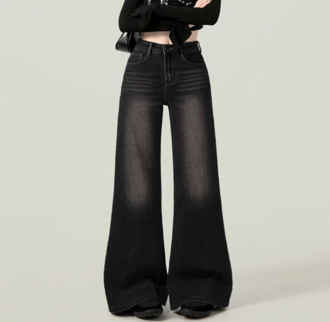 KOREAN DENIM FLARE WIDELEG PANTS  (BUY 1 TAKE 1)