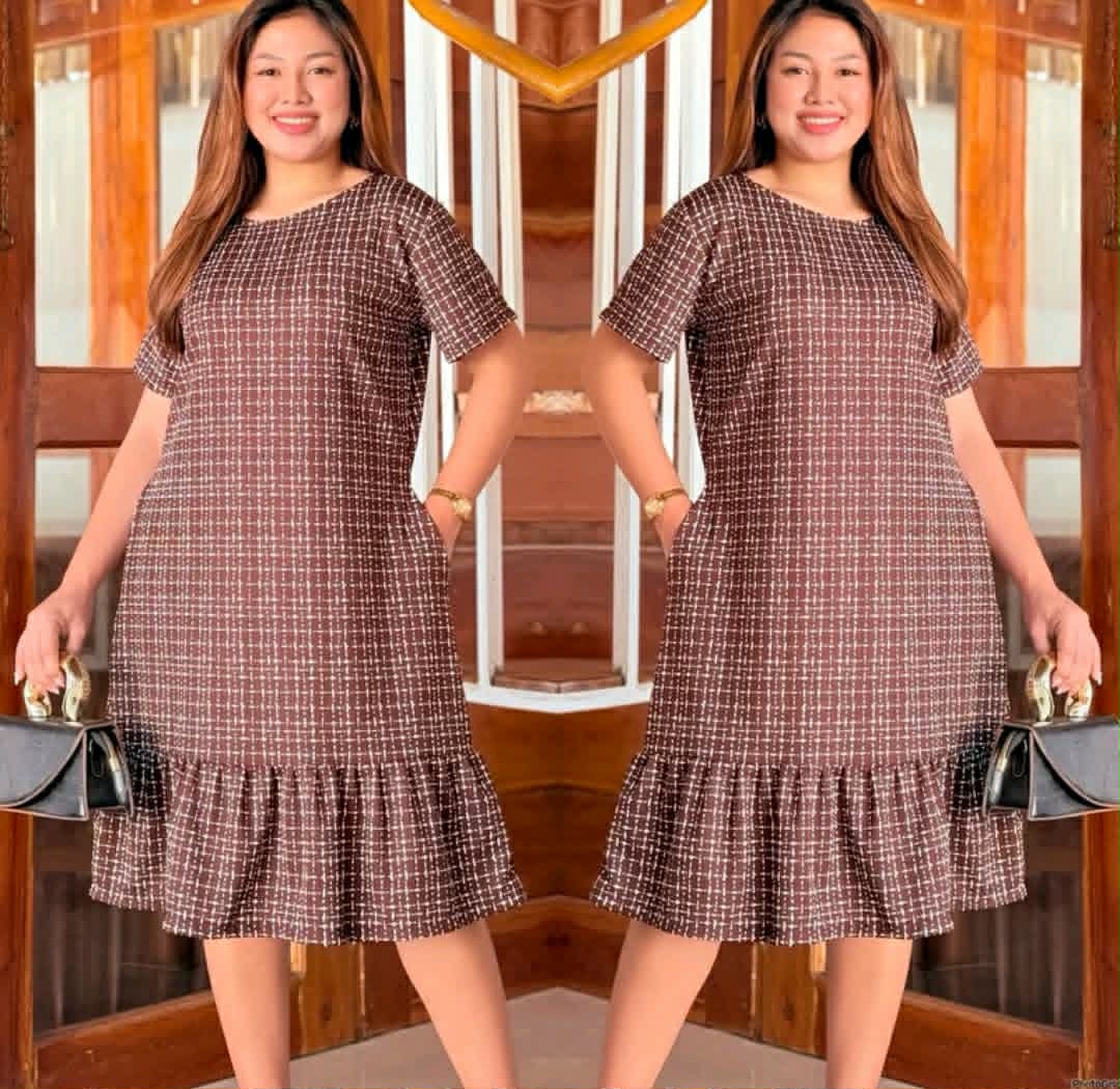 LOVELY ROUND NECK MIDI DRESS ( BUY 1 TAKE 1 )