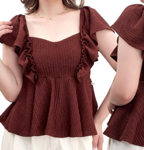 PEPLUM RUFFLE BLOUSE (BUY 1 TAKE 1)