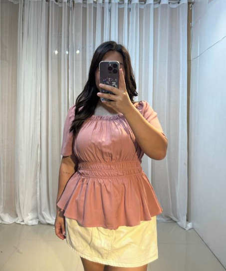 COTTON LINEN PEPLUM TOP (BUY 1 TAKE 1)