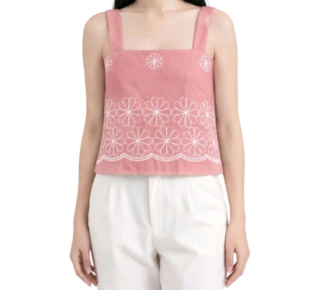 EMBROIDED SQUARE NECK TOP (BUY 1 TAKE 1)