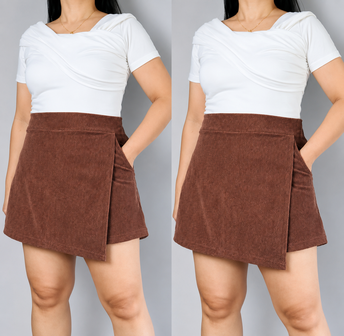 CORDUROY PLUS SIZE SKORT ( BUY 1 TAKE 1 )
