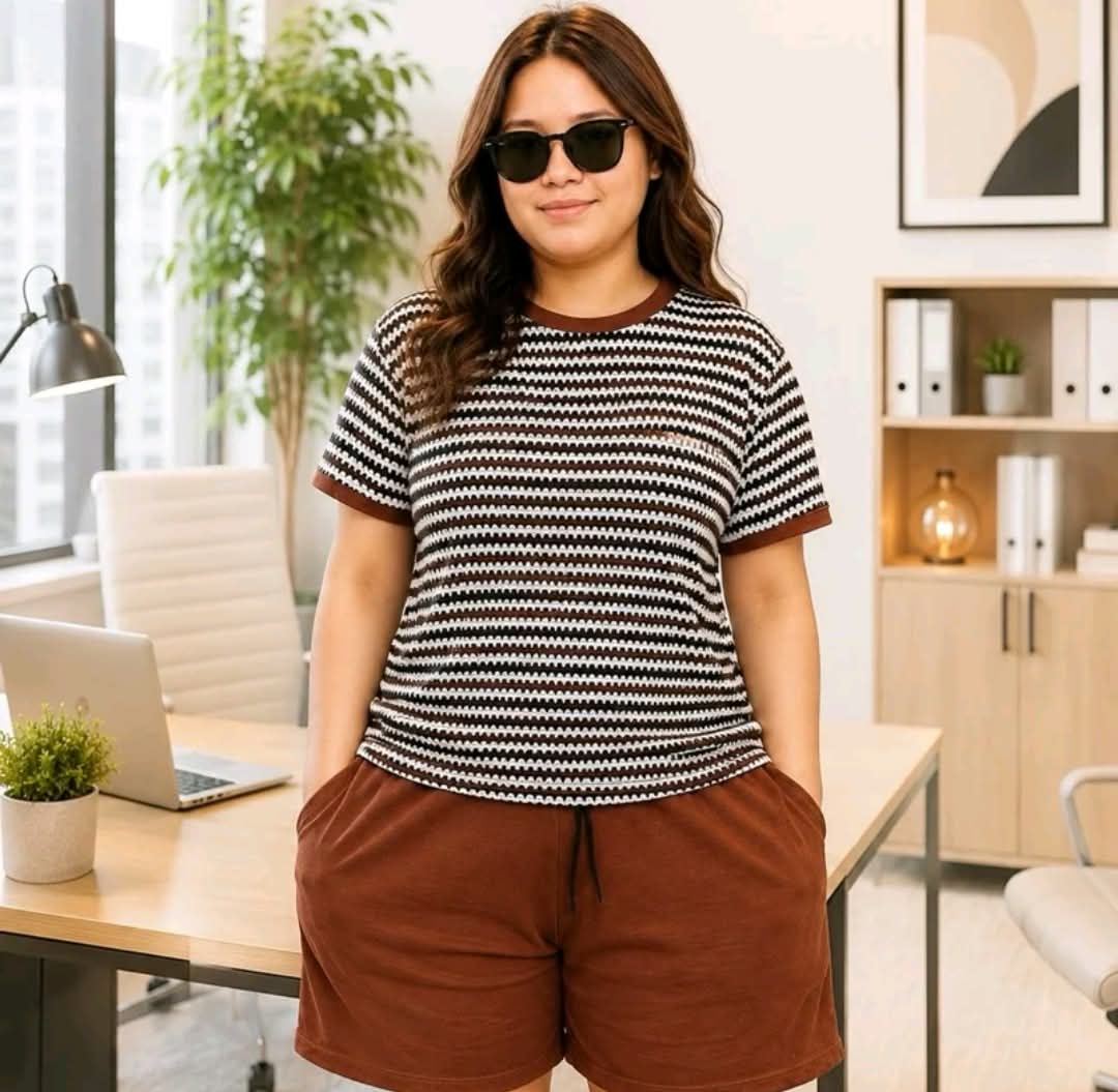 STRIPE RINGER COMBI TERNO SHORTS (BUY 1 TAKE 1)