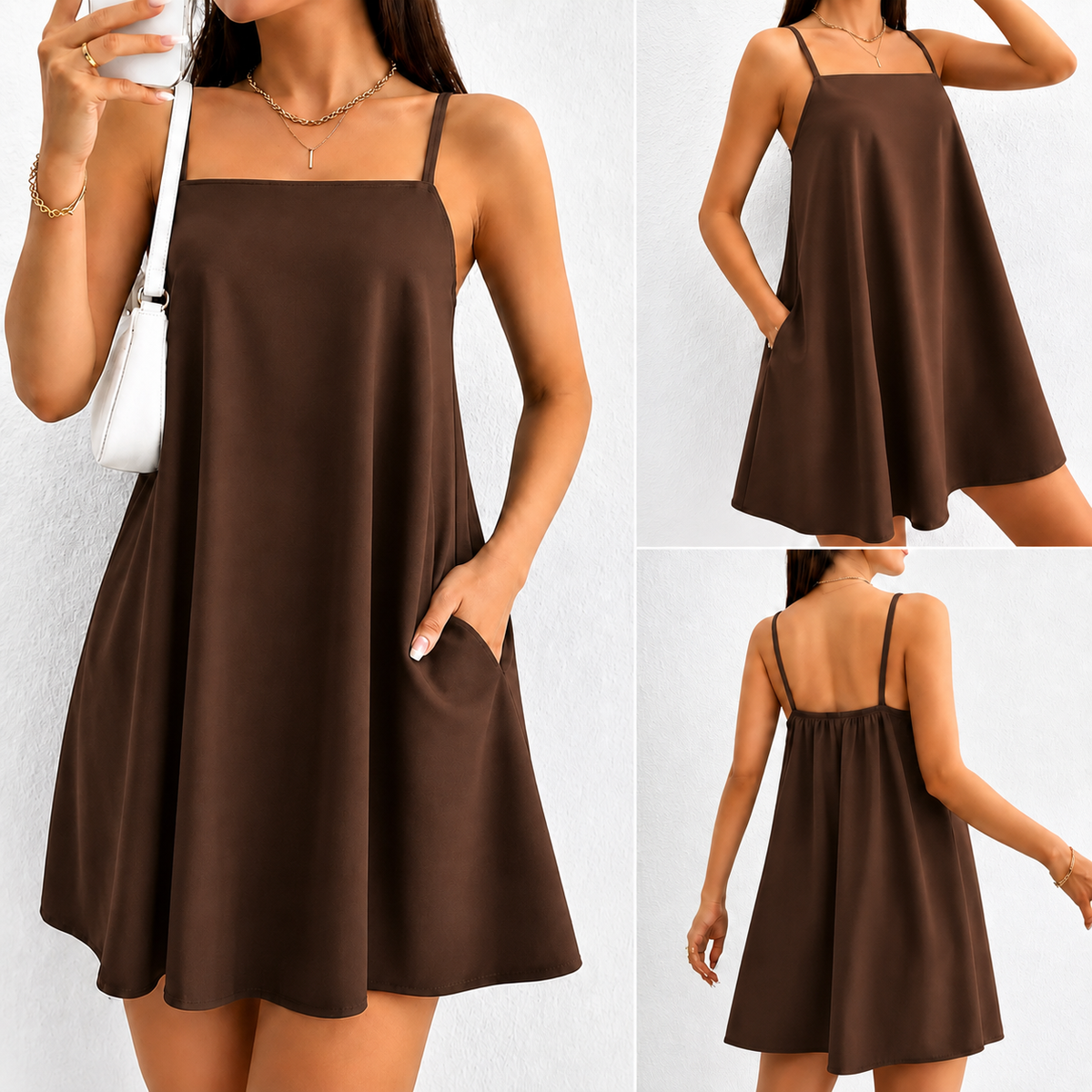 ELEGANT DRESS WITH POCKETS ( BUY 1 TAKE 1 )