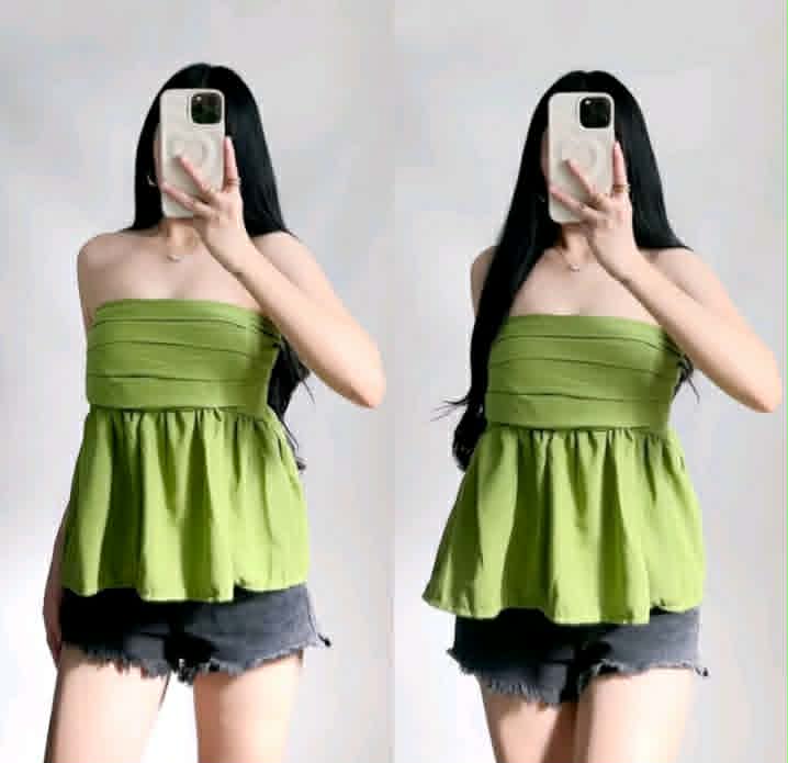 KISHA COTTON LINEN TUBE TOP FOR WOMEN