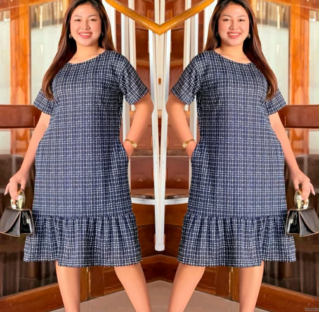 LOVELY ROUND NECK MIDI DRESS ( BUY 1 TAKE 1 )