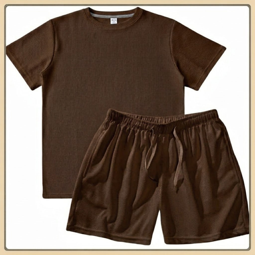 XIAN'S UNISEX WAFFLE TOP & SHORTS TERNO