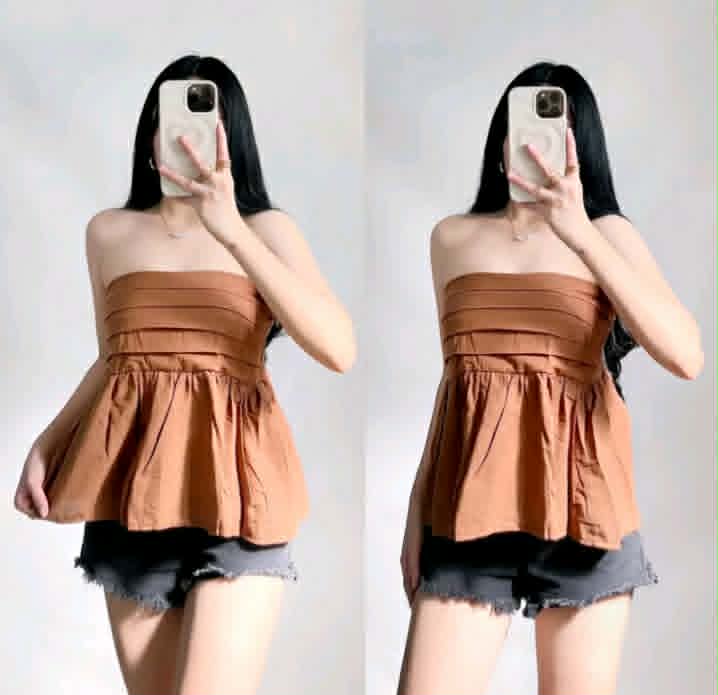 KISHA COTTON LINEN TUBE TOP FOR WOMEN