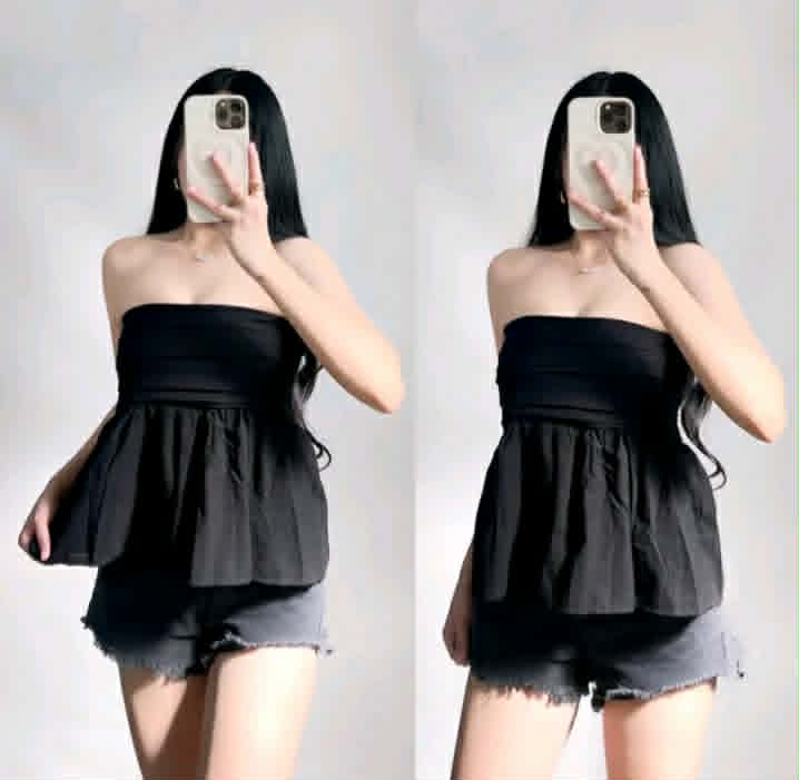KISHA COTTON LINEN TUBE TOP FOR WOMEN