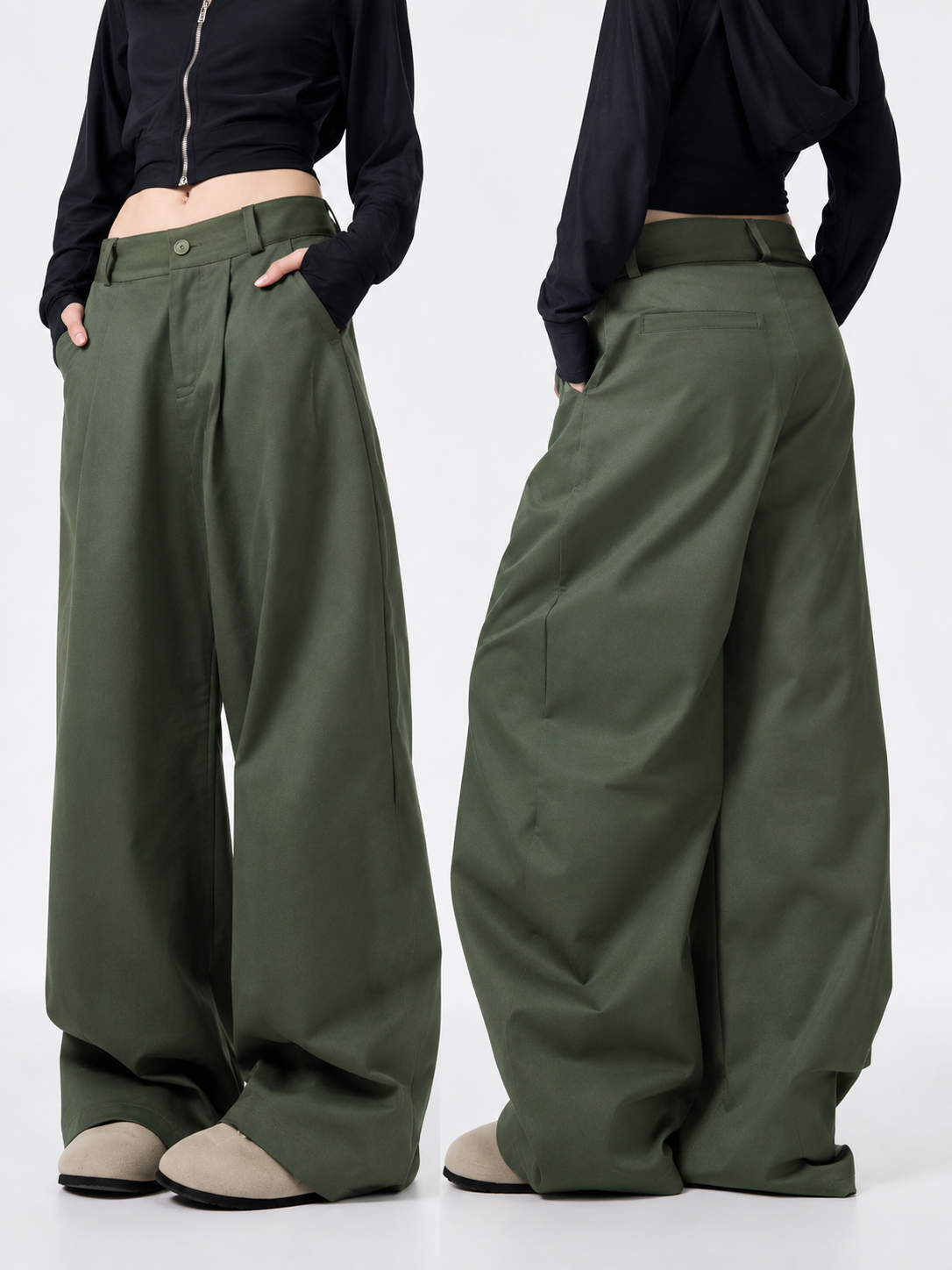 KINYOO BAGGY CARGO TROUSER PANTS