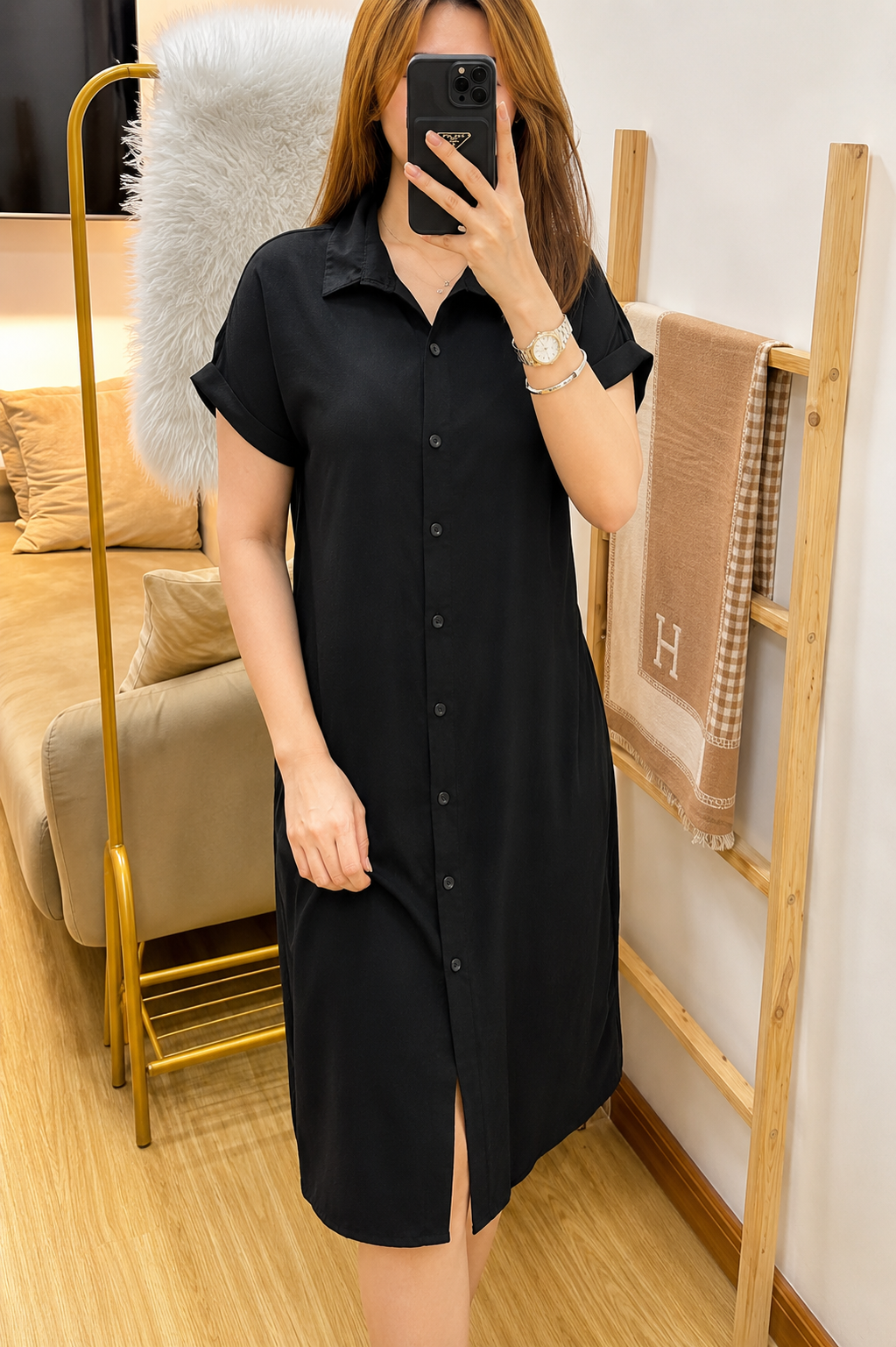 GLORIA BUTTONDOWN LOOSE DRESS
