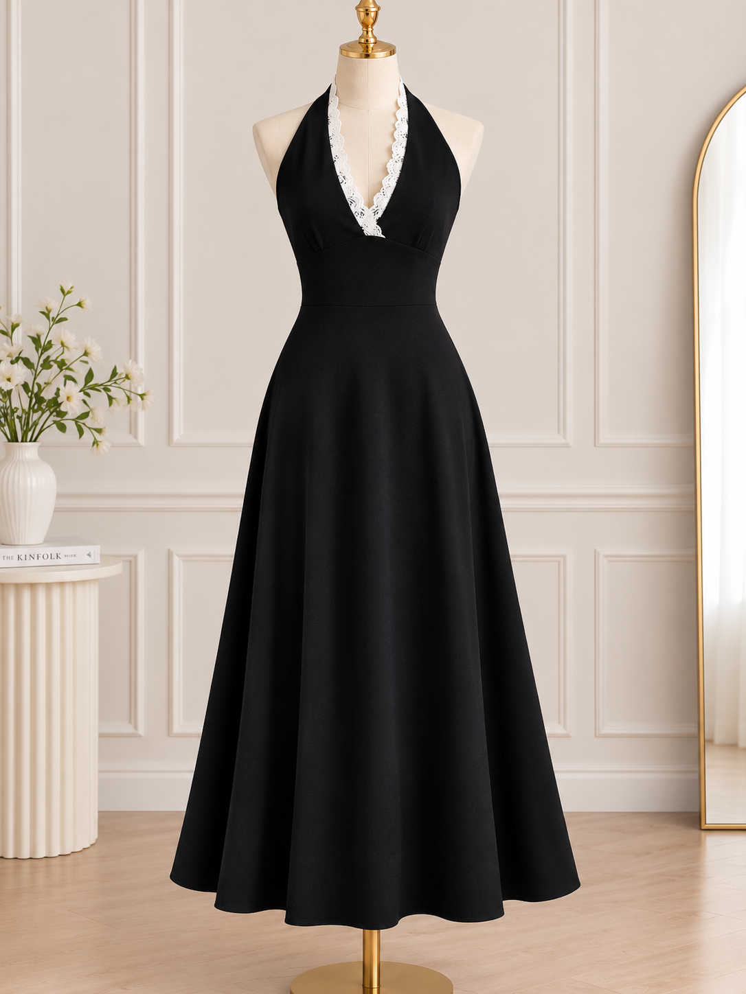 AMARA PREMIUM PLAIN HALTER DRESS