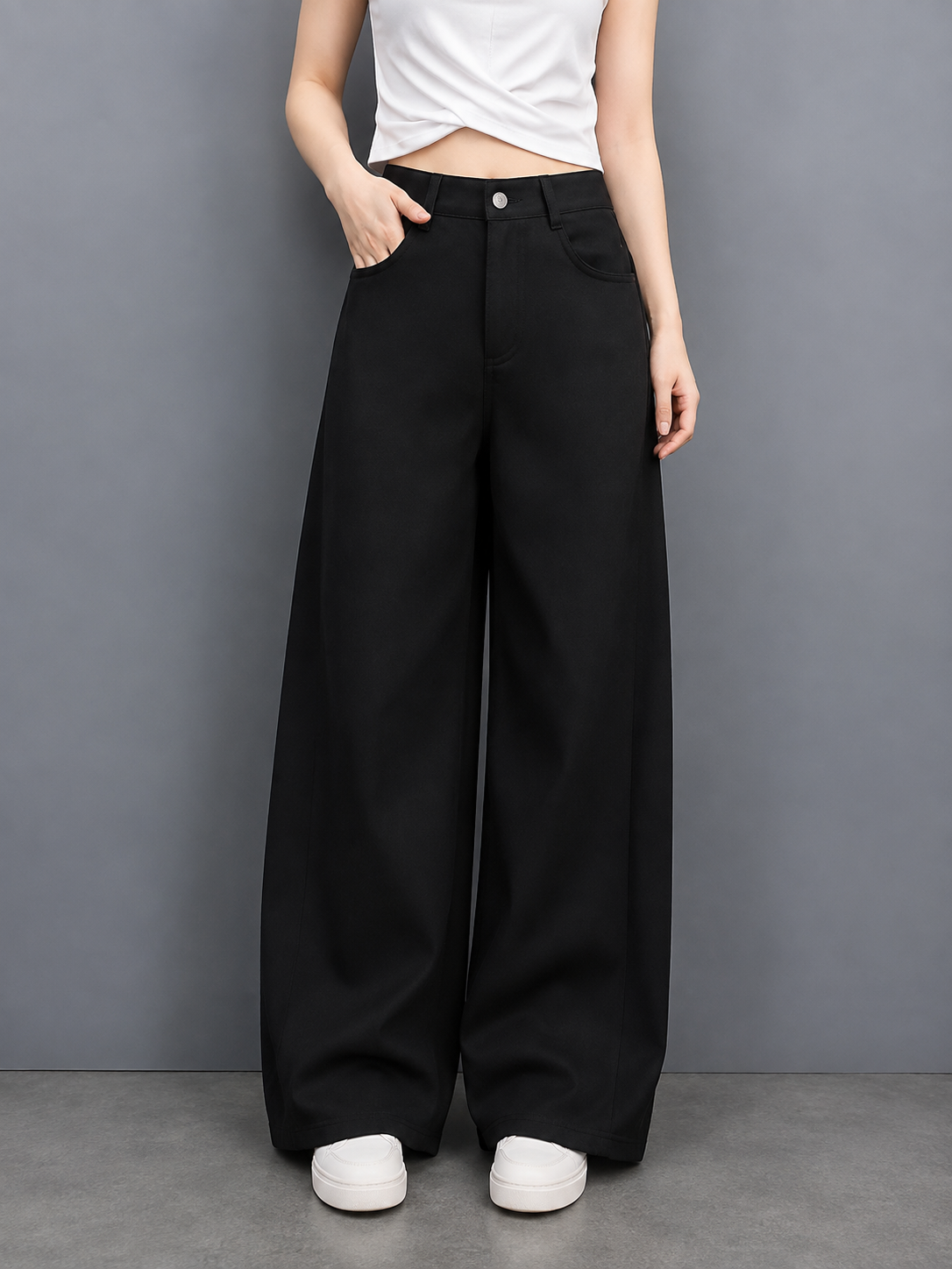 KOREAN STYLE WIDE LEG TROUSER