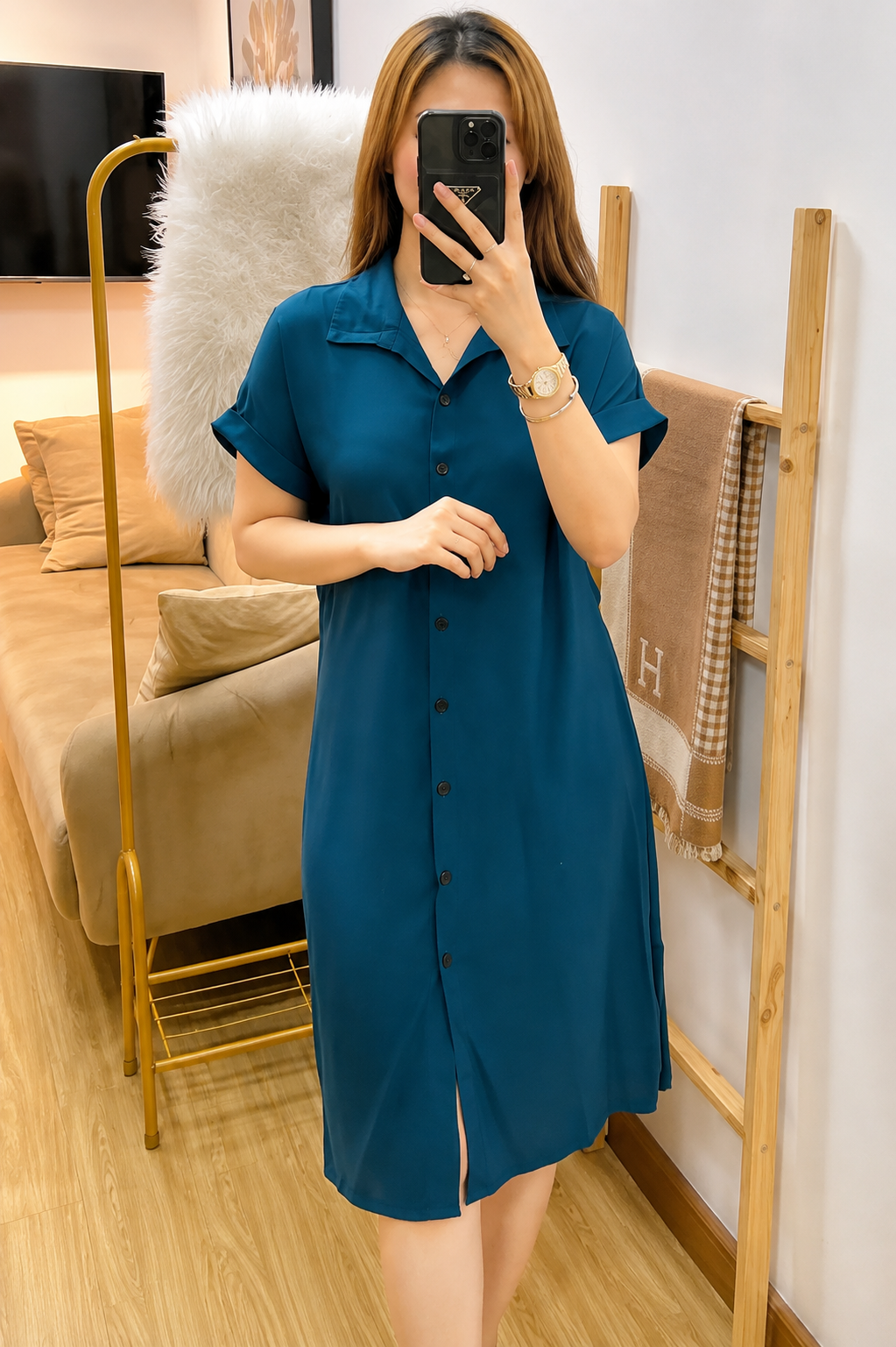 GLORIA BUTTONDOWN LOOSE DRESS
