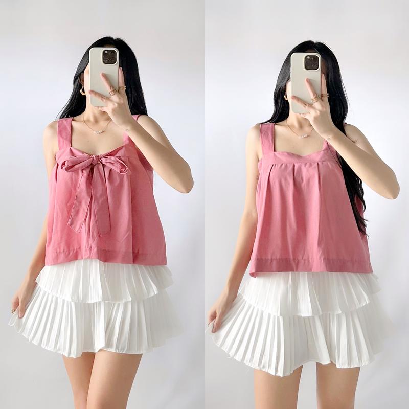 Luna Ribbon Linen Top