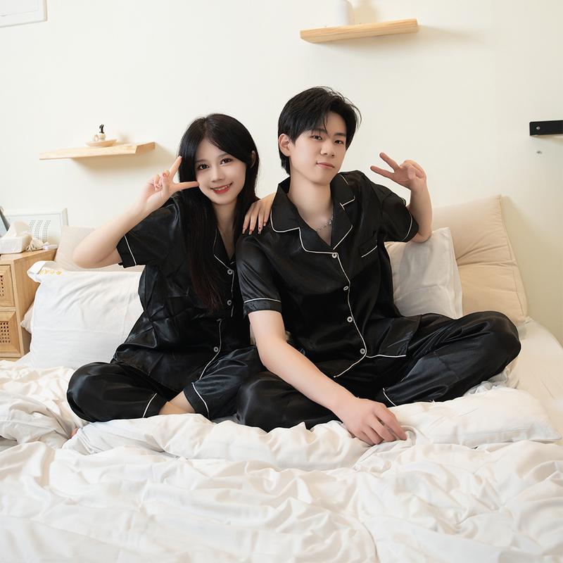 COUPLE SILK PAJAMA TERNO