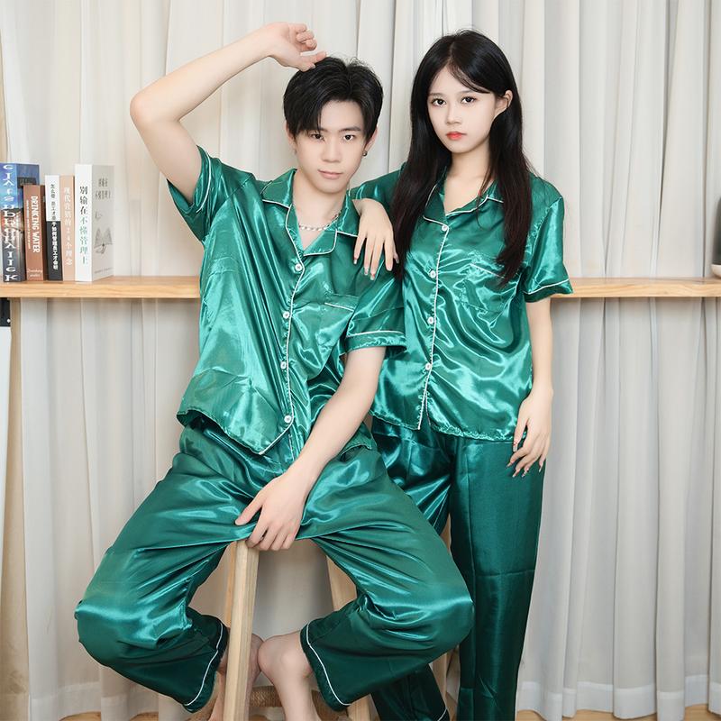 COUPLE SILK PAJAMA TERNO