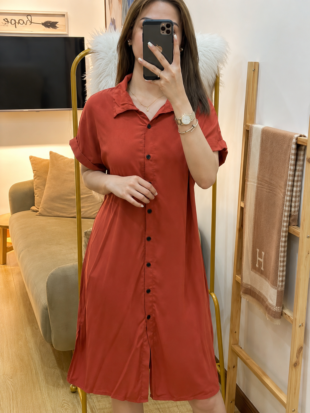 GLORIA BUTTONDOWN LOOSE DRESS