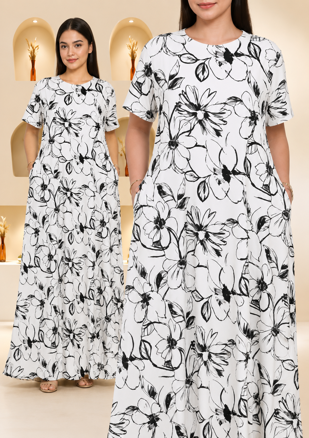 MANDY EMPIRE CUT KOREAN MAXI DRESS