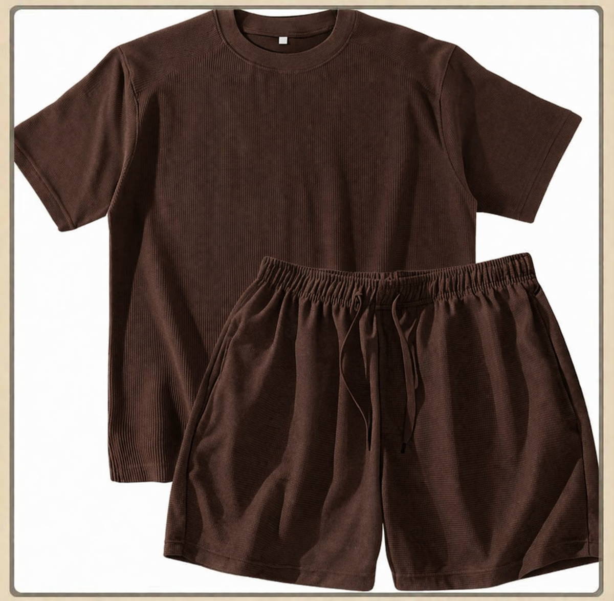 UNISEX Waffle T-shirt and Shorts Combo (BUY 1 TAKE 1)