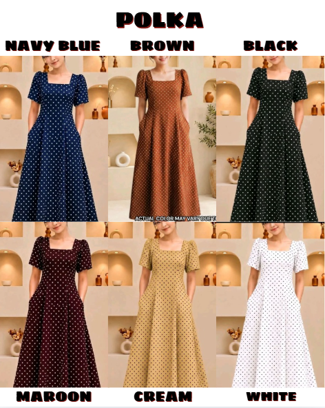 JOANA EMPIRE CUT PUFF SLEEVE DRESS ( BUY 1 TAKE 1 )