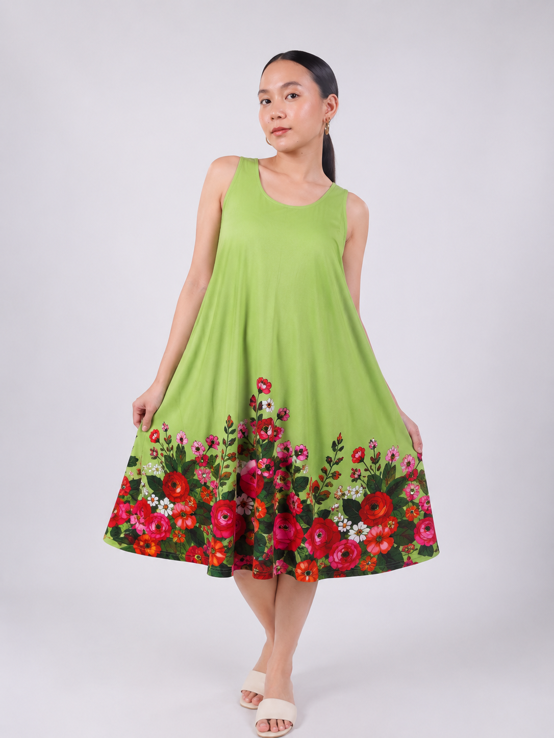 LEONA SLEEVELESS FLORAL DUSTER