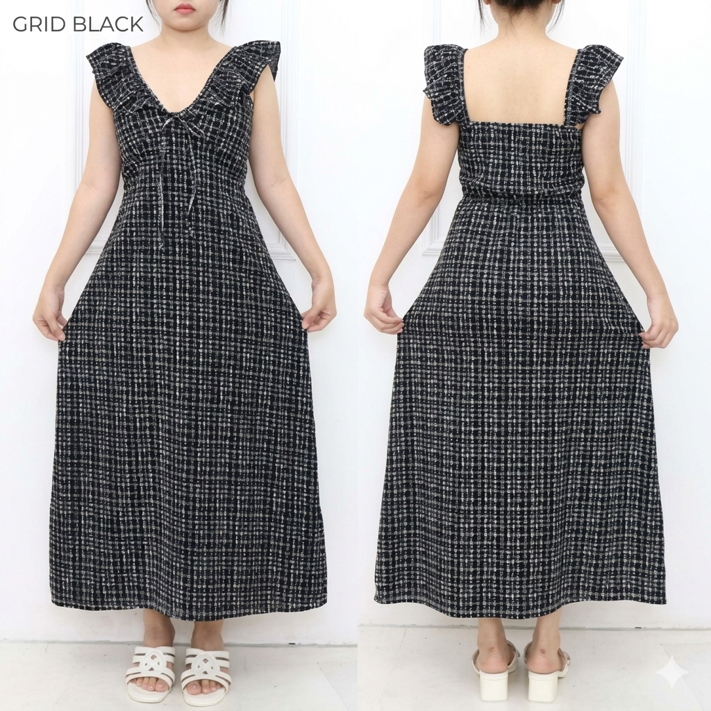 SUZY RUFFLE MAXI DRESS ( BUY 1 TAKE 1 )