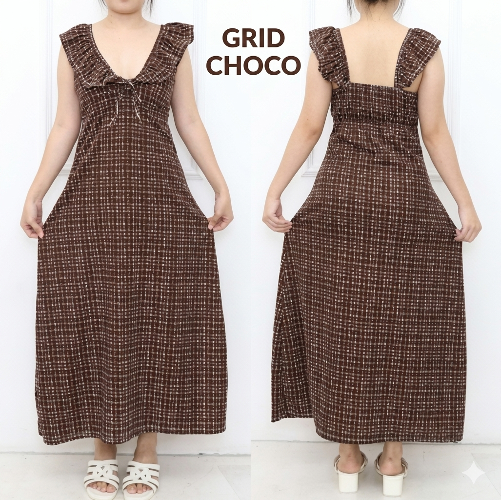 SUZY RUFFLE MAXI DRESS ( BUY 1 TAKE 1 )