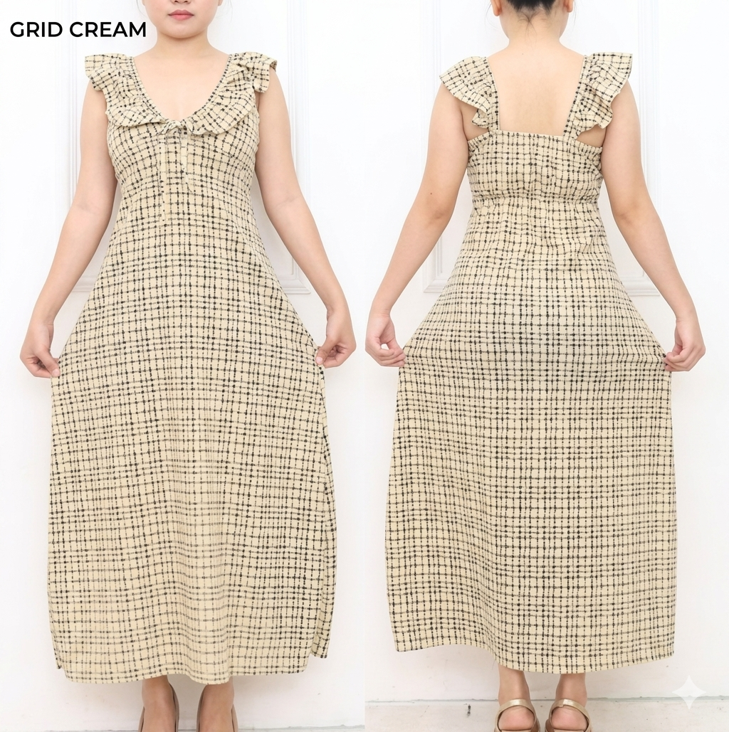 SUZY RUFFLE MAXI DRESS ( BUY 1 TAKE 1 )