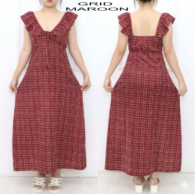 SUZY RUFFLE MAXI DRESS ( BUY 1 TAKE 1 )