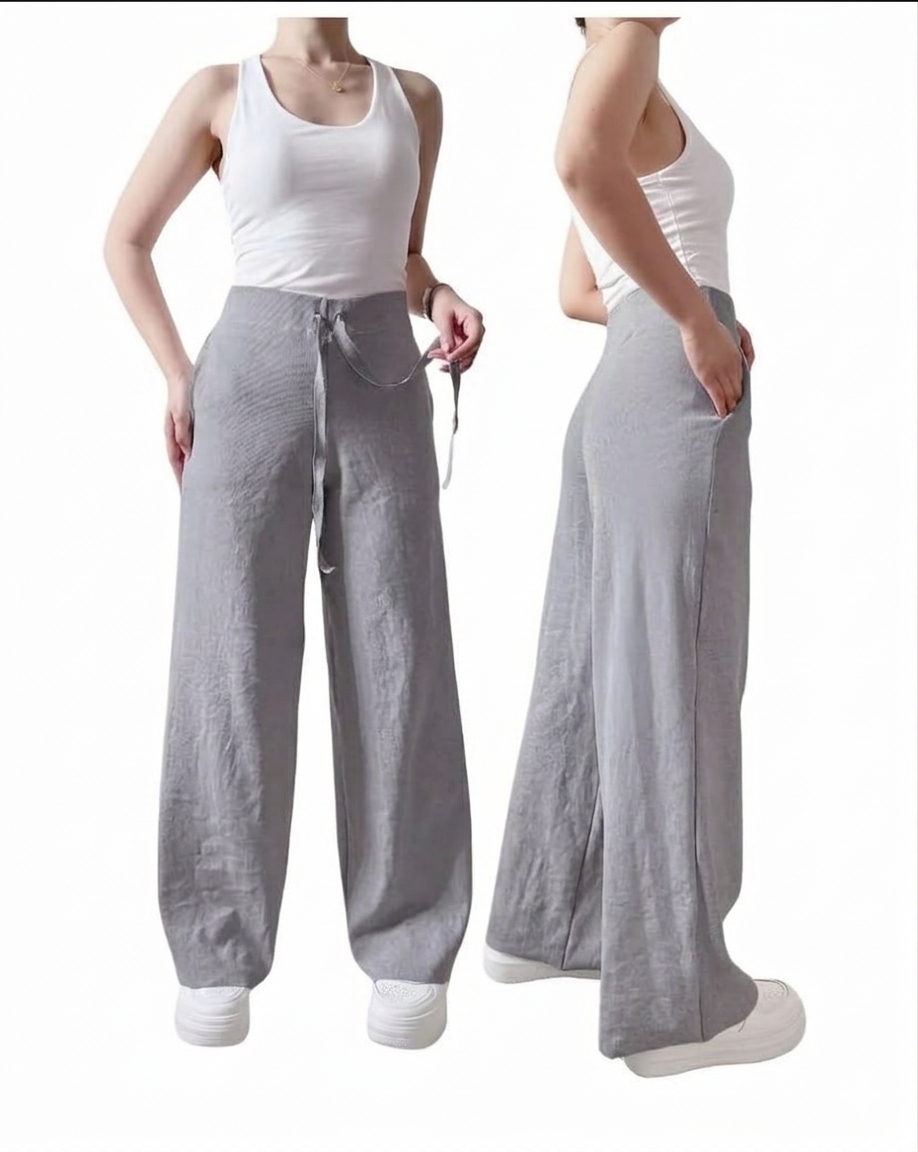COMFY COTTON WIDE LEG PANTS