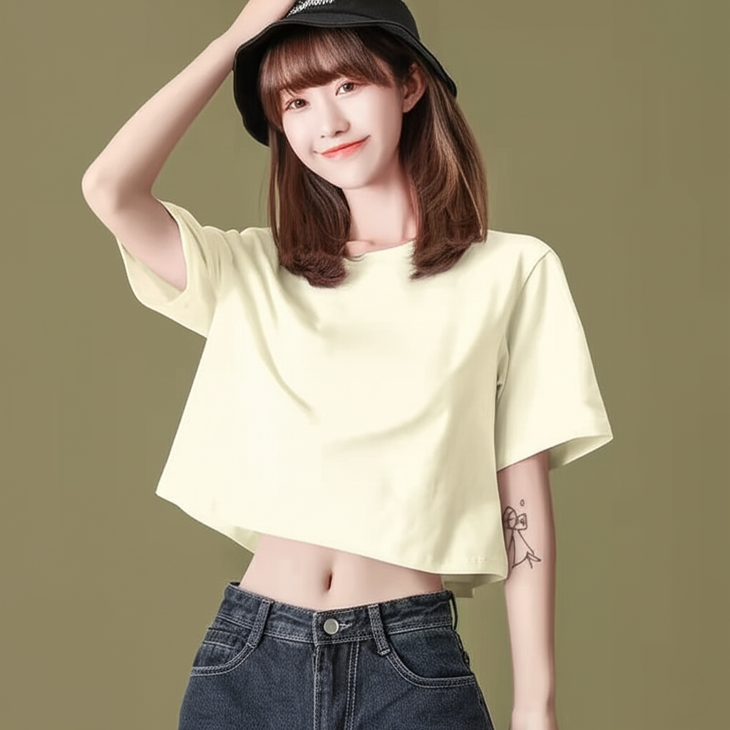SARAH PREMIUM COTTON SEMI CROP TOP (BUY 2 TAKE 1 FREE)