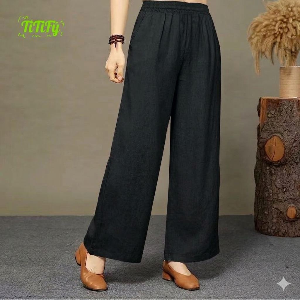 Amethyst Cotton Linen Wideleg