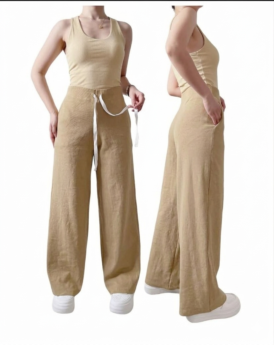 COMFY COTTON WIDE LEG PANTS