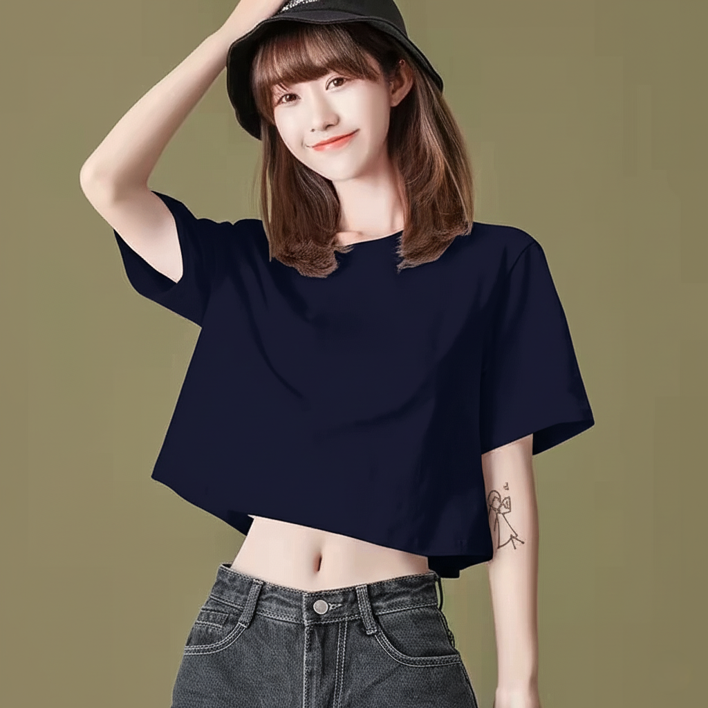 SARAH PREMIUM COTTON SEMI CROP TOP (BUY 2 TAKE 1 FREE)
