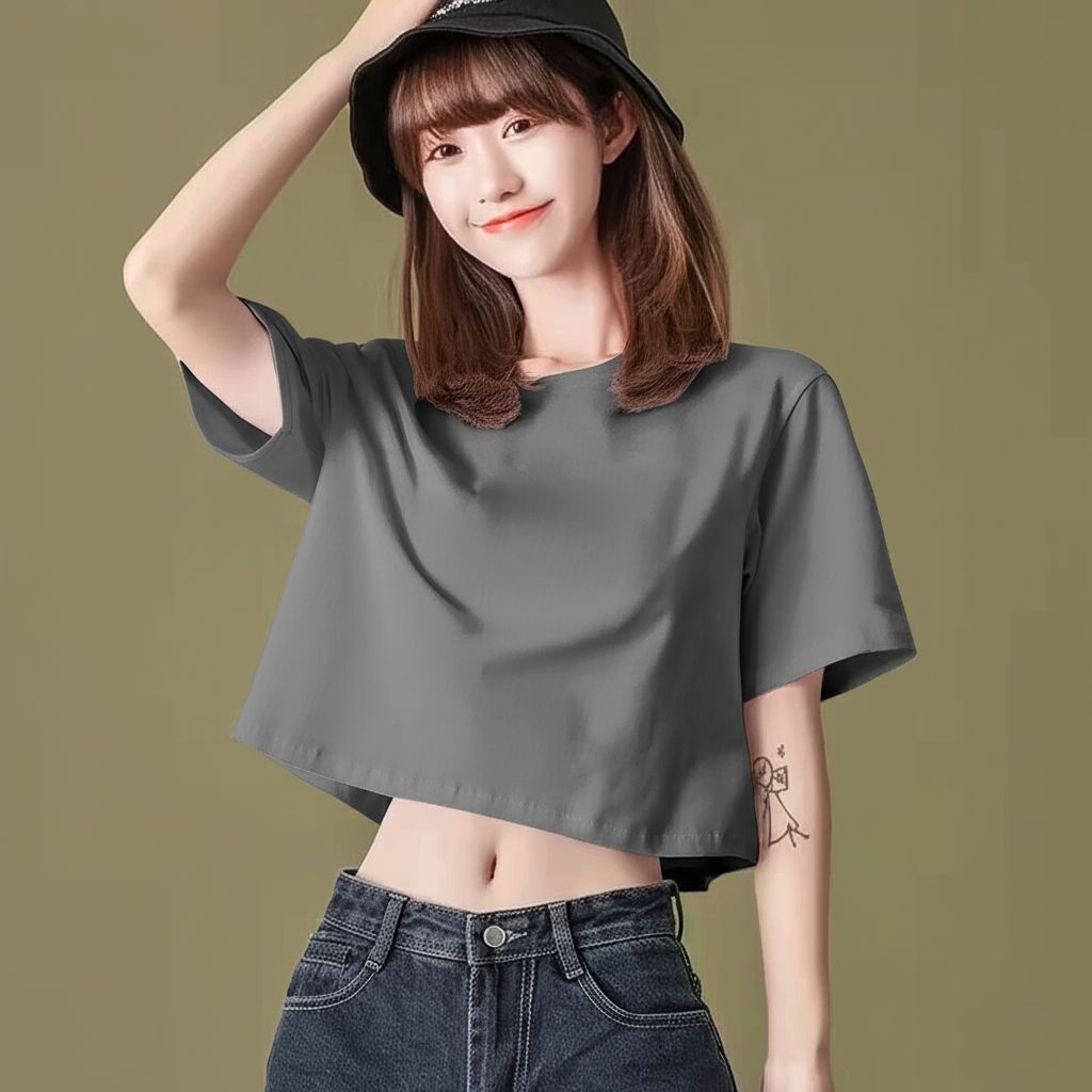 SARAH PREMIUM COTTON SEMI CROP TOP (BUY 2 TAKE 1 FREE)